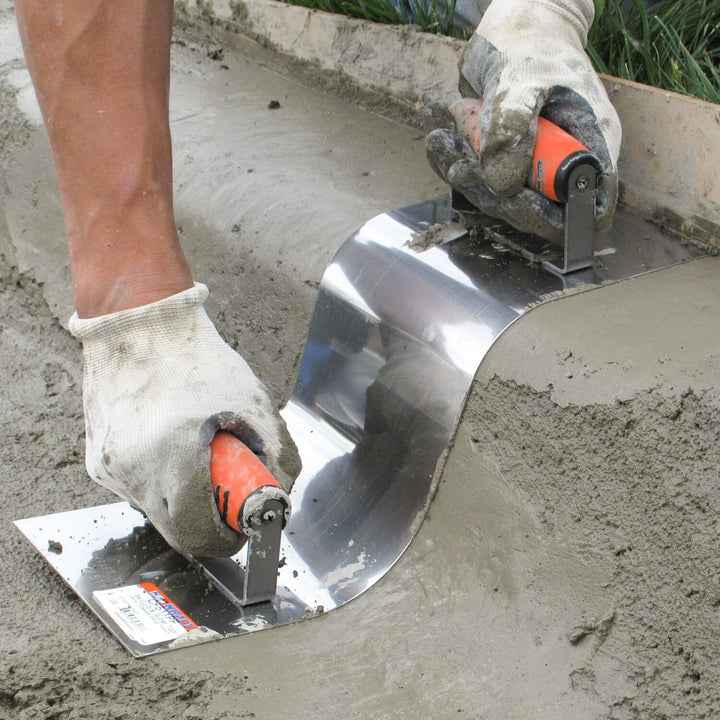 Kraft Tool CF511PF Stainless Steel Curb & Gutter Tool, 2"R Curb, 3"R Gutter with ProForm Handle