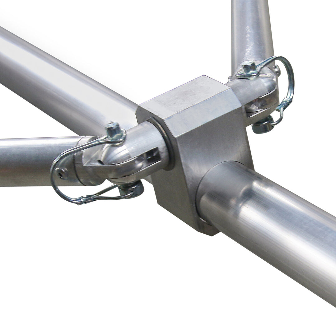 Kraft Tool CC717 8'x5"x2" Round End Magnesium Check Rod with Bracket, Braces, and Handle