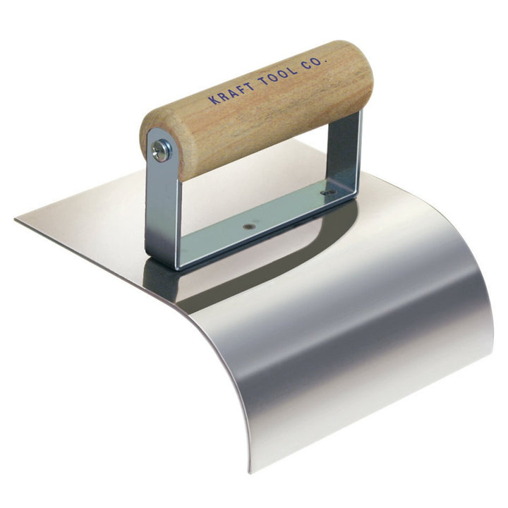 Kraft Tool CF659 6" x 6" 2"R 2-1/2"Lip Deco Edger with Wood Handle