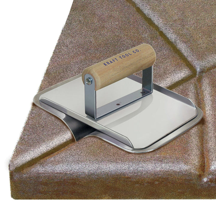 Kraft Tool CF660 6" x 6" 1-1/2"R 1-1/2"Bit Stainless Steel Deco Hand Groover with Wood Handle