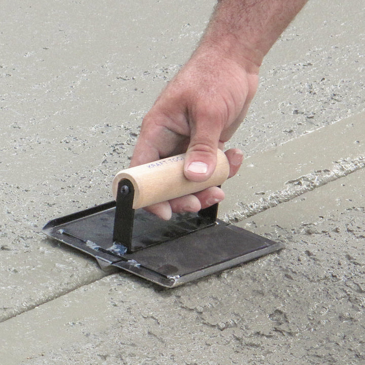 Kraft Tool CF1705 6" x 6" 1/2"R 1/2"D All Steel Hand Groover with Wood Handle