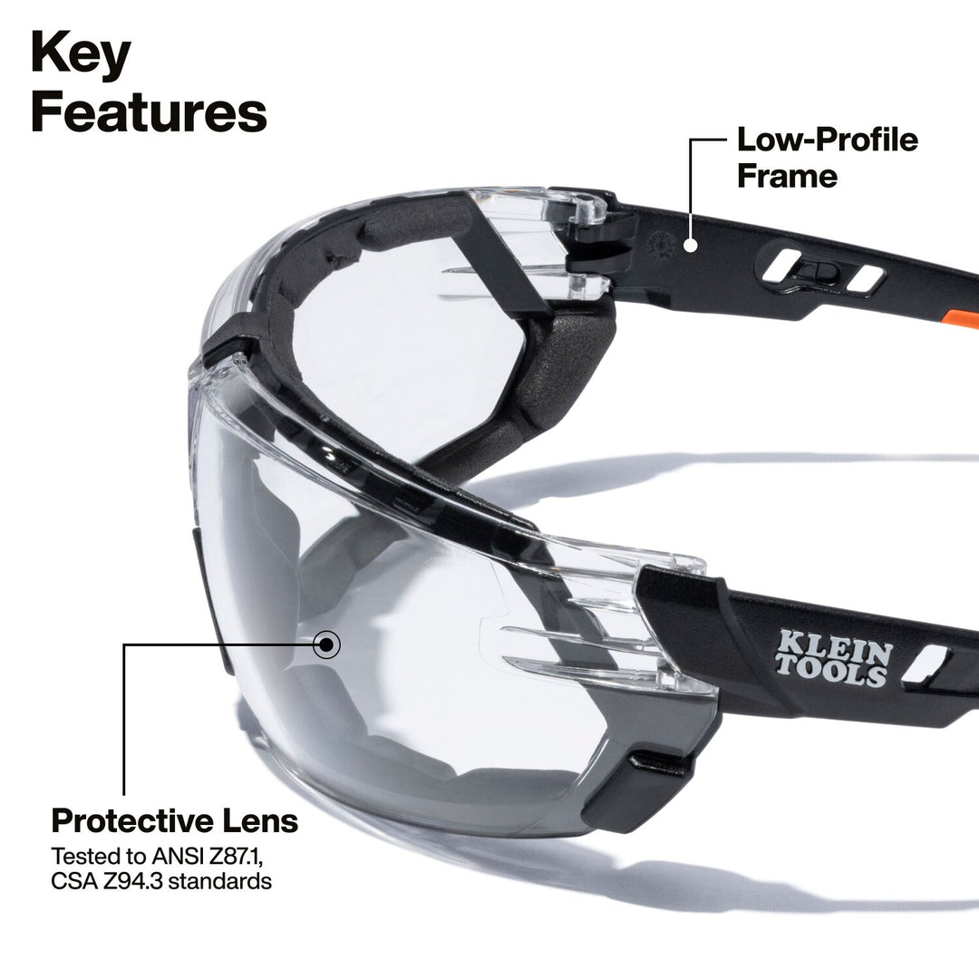 Klein Tools 3608 Low-Profile Gasket Safety Glasses, Clear Lens