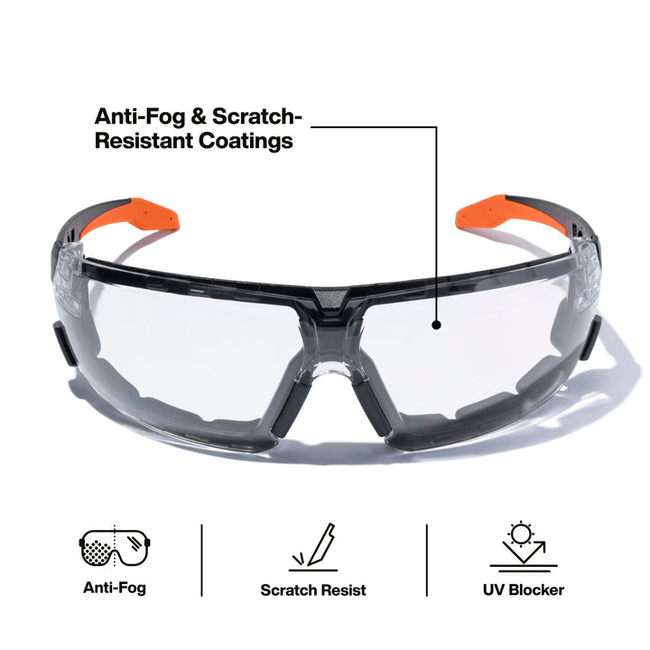 Klein Tools 3608 Low-Profile Gasket Safety Glasses, Clear Lens