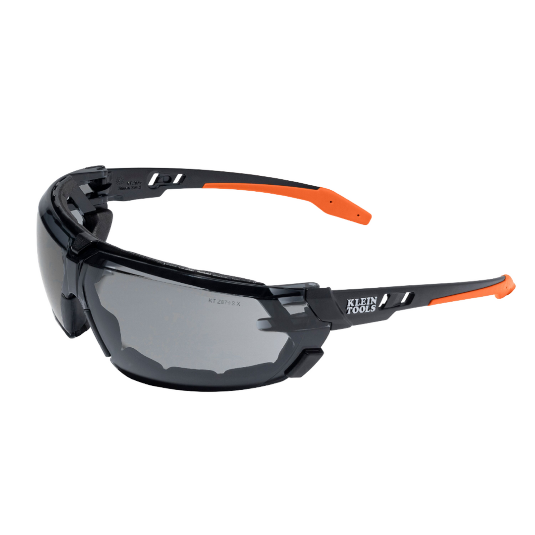 Klein Tools 3609 Low-Profile Gasket Safety Glasses, Gray Lens