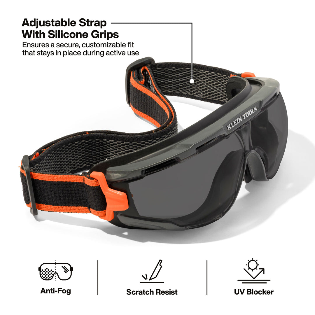 Klein Tools 03611 Compact Safety Goggles, Shaded Gray Lens