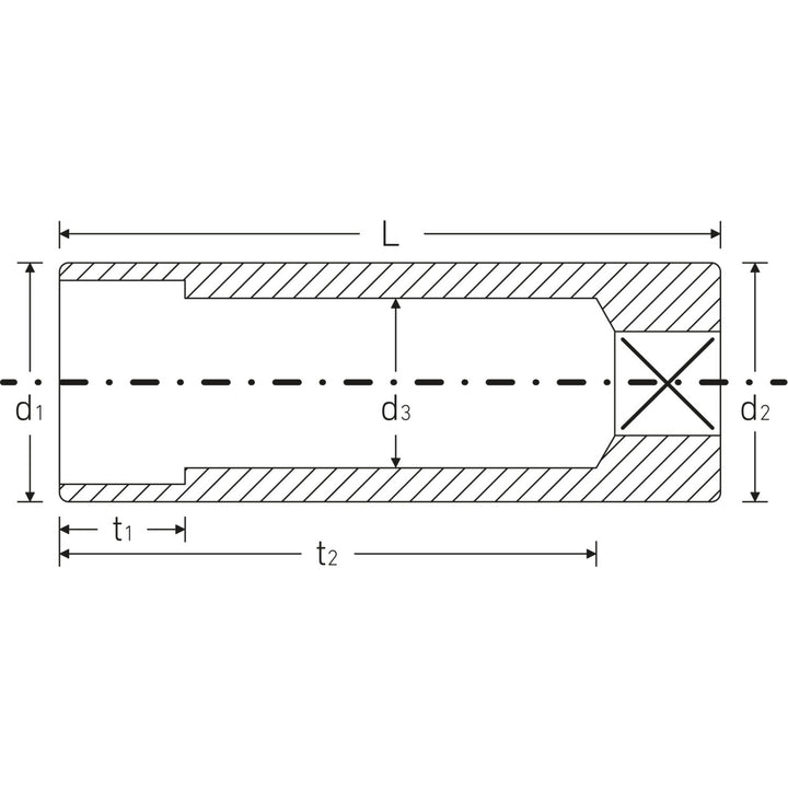 Stahlwille 01240014 40DL Extra Deep 12-pt Socket, 14 mm 1/4" Drive