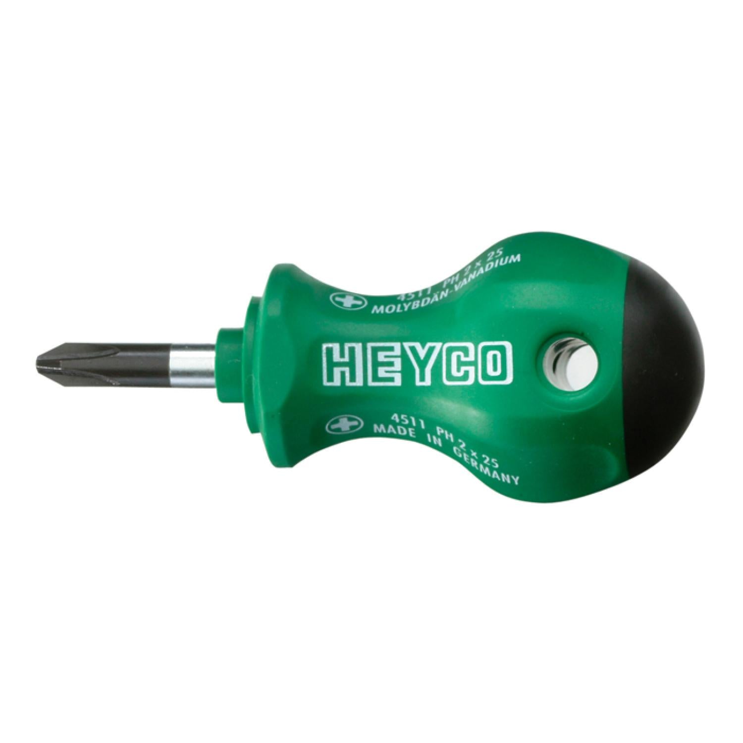 Heyco 04512000280 Pozidriv Stubby Screwdriver with 2K Handle, PZ2 ...