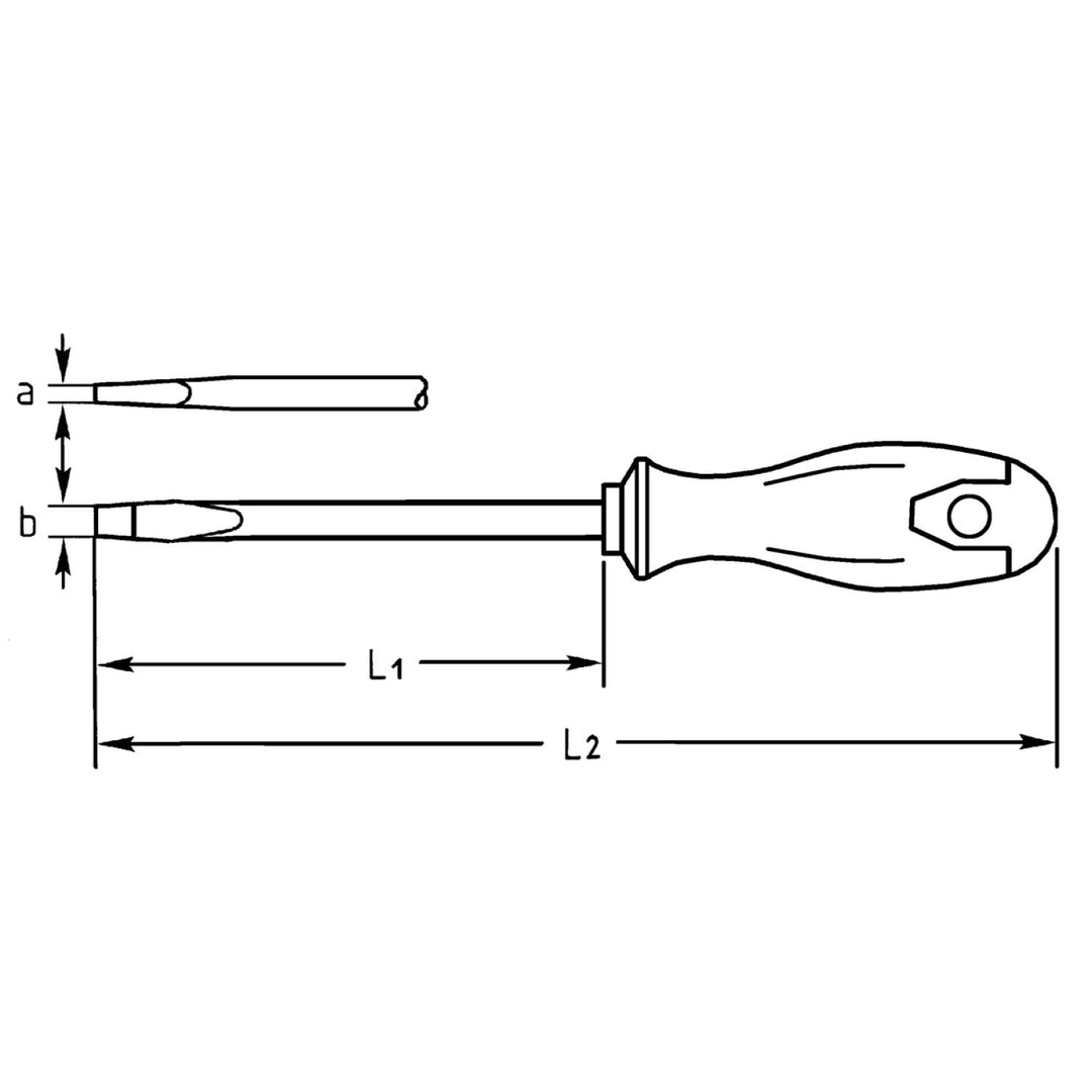 Heyco 04535006080 Slotted Screwdriver with 2K Handle, 2.5mm