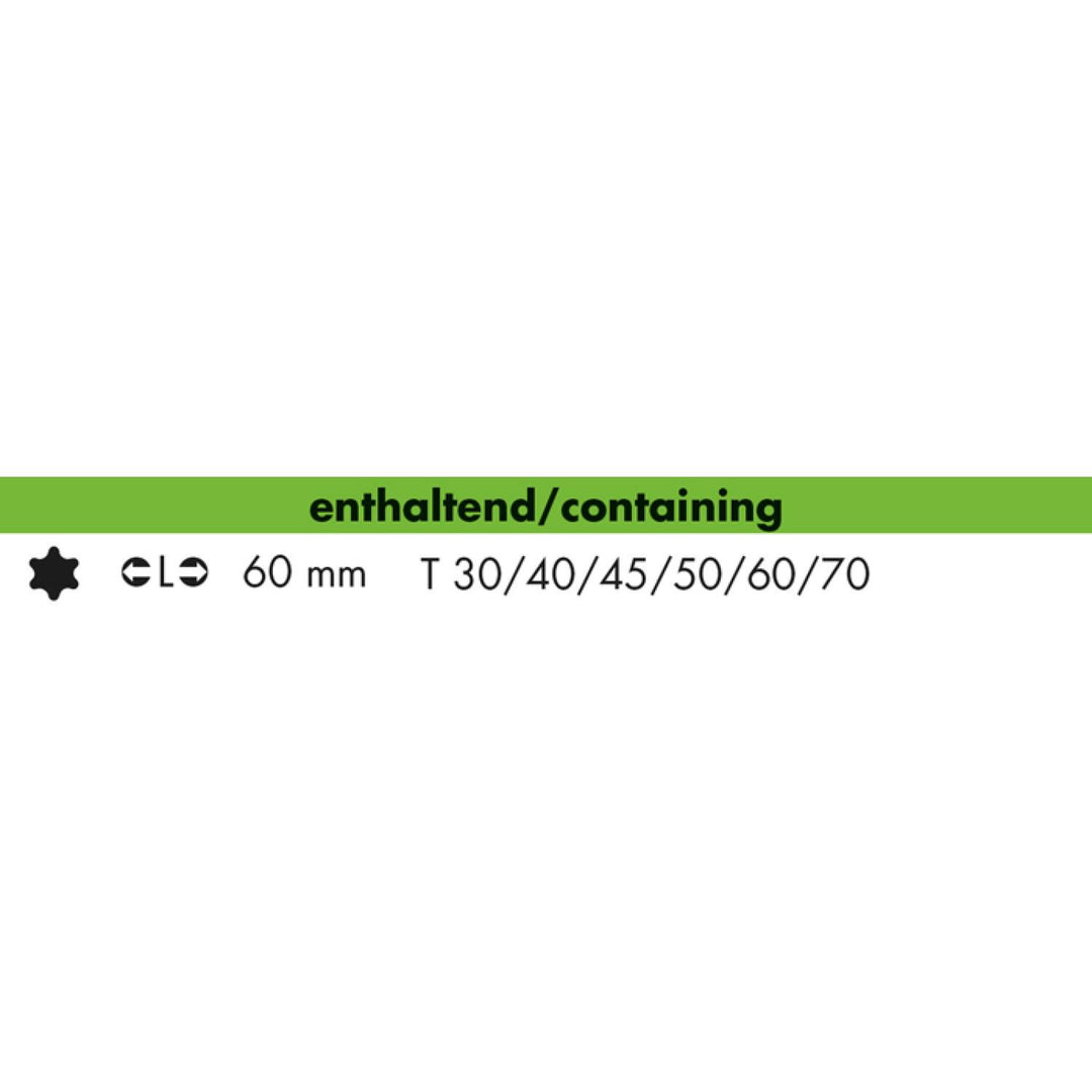 Heyco 06300580036 IMPACT Screwdriver socket set, 6 Pieces Dimensions 170 x 80 x 30 mm