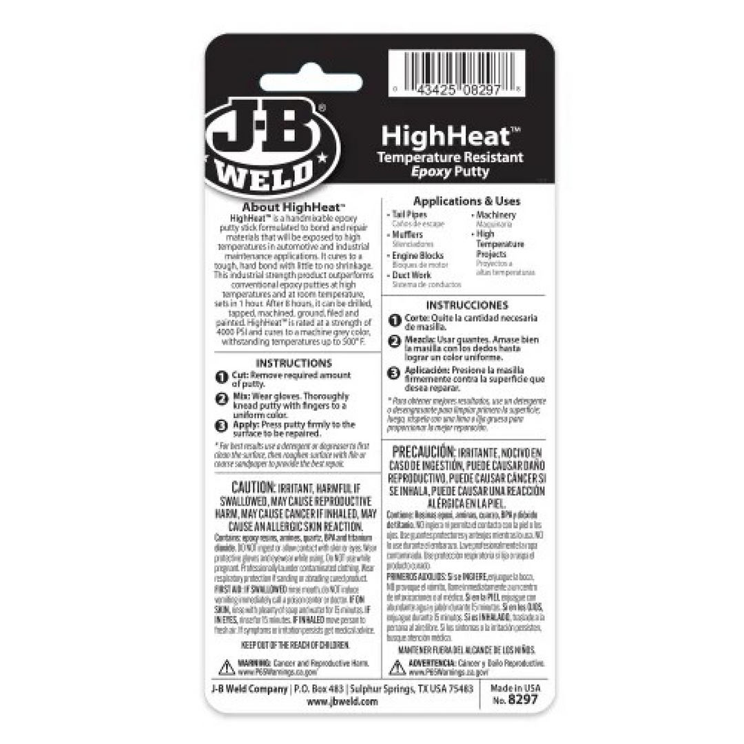 J-B Weld 8297 HighHeat Epoxy Putty, 2 oz.