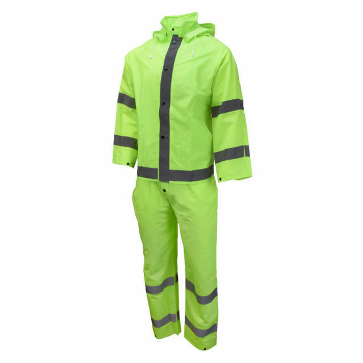 Neese 1820S Econo-Viz 3-Piece Rain Suit with Reflective Tape - Hi-Vis Lime