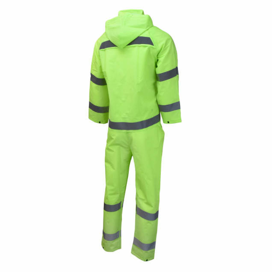 Neese 1820S Econo-Viz 3-Piece Rain Suit with Reflective Tape - Hi-Vis Lime
