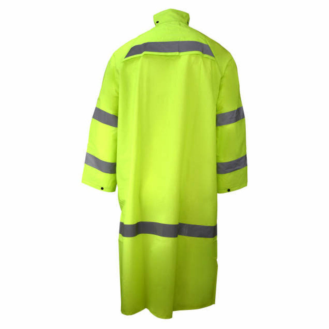 Neese 1870C Econo-Viz Coat with Snap-On Hood and Reflective Tape - Hi-Vis Lime