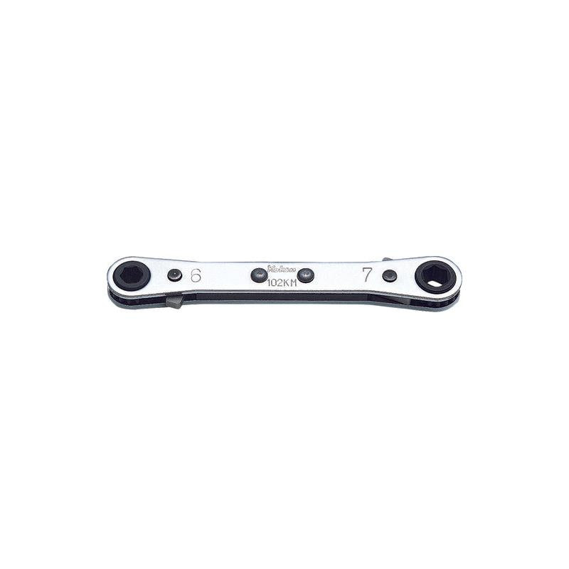 Ko-Ken 102KM-8X10 Ratcheting Ring Wrench 8x10 MM 6 Point 134 MM, Rever ...