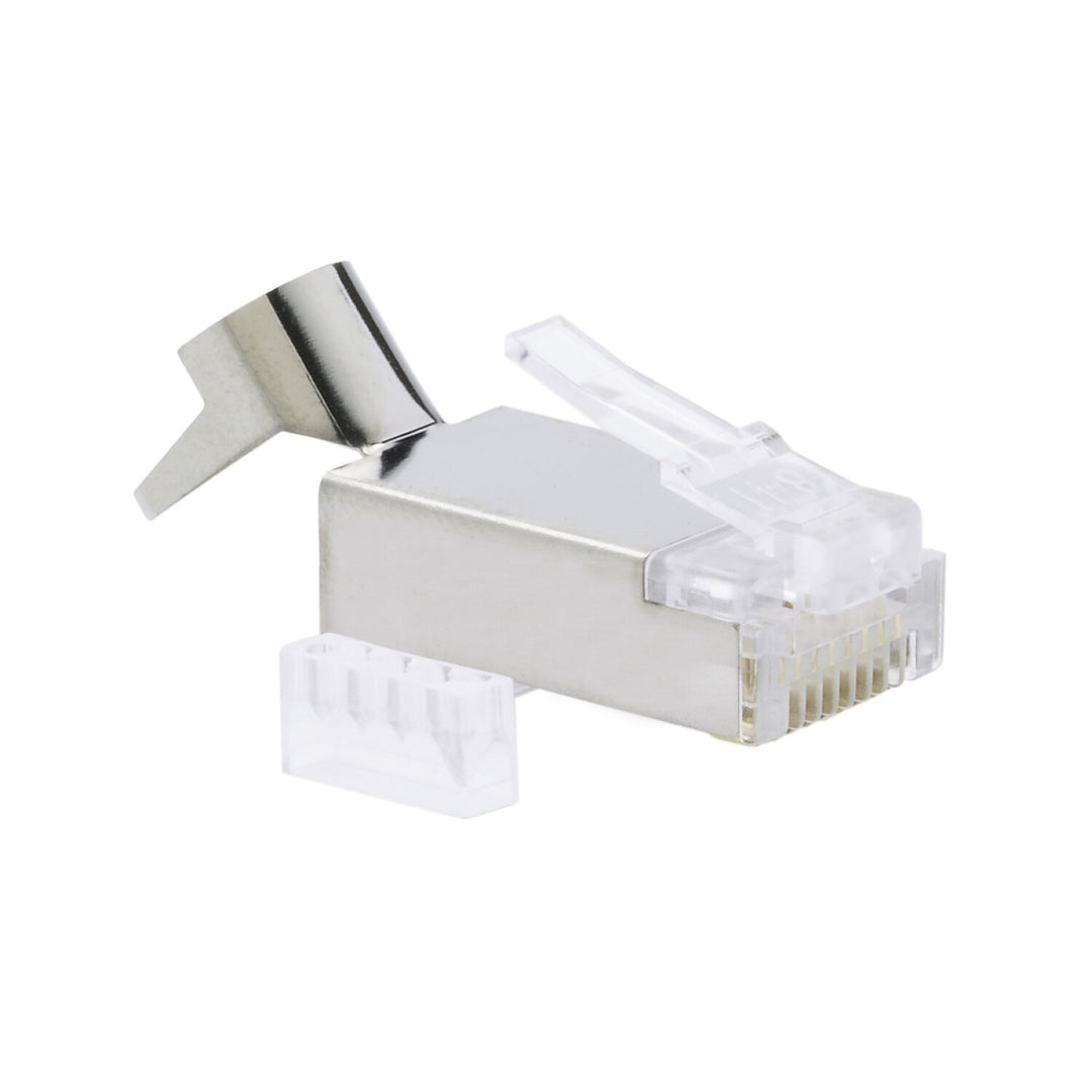 Platinum Tools 106192 10G RJ45 CAT6A Modular Plug, 8P8C, Shielded with External Ground, Round Solid Cable — 50pcs in Bulk Bag