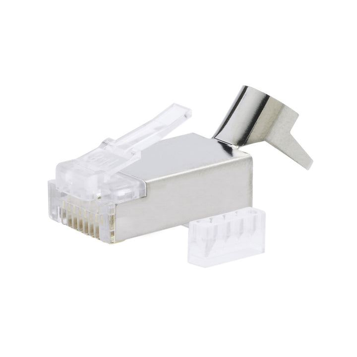 Platinum Tools 106192 10G RJ45 CAT6A Modular Plug, 8P8C, Shielded with External Ground, Round Solid Cable — 50pcs in Bulk Bag