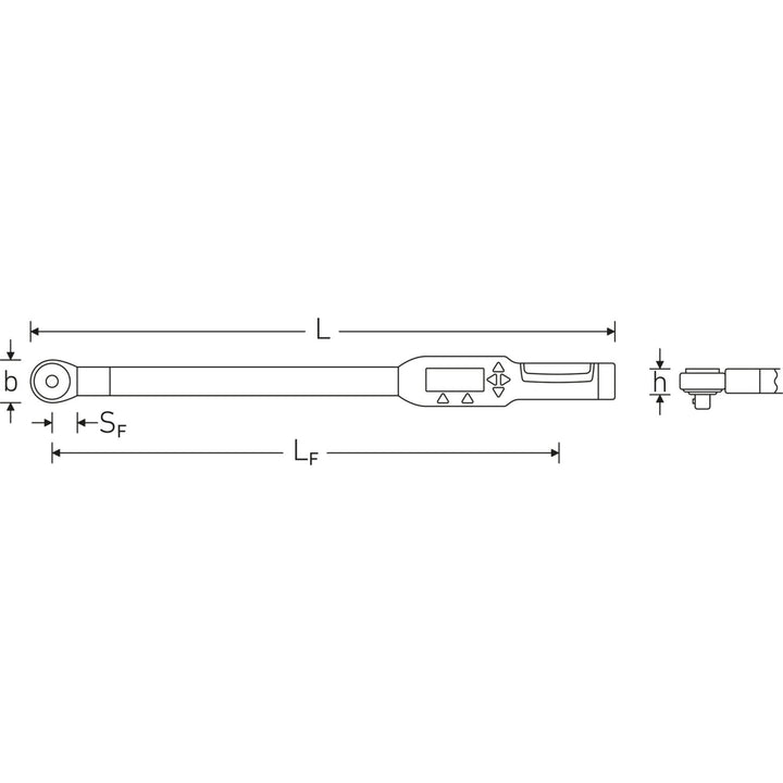 Stahlwille 96501606 712R/6 Electronic Torque Wrench, L. 560 mm