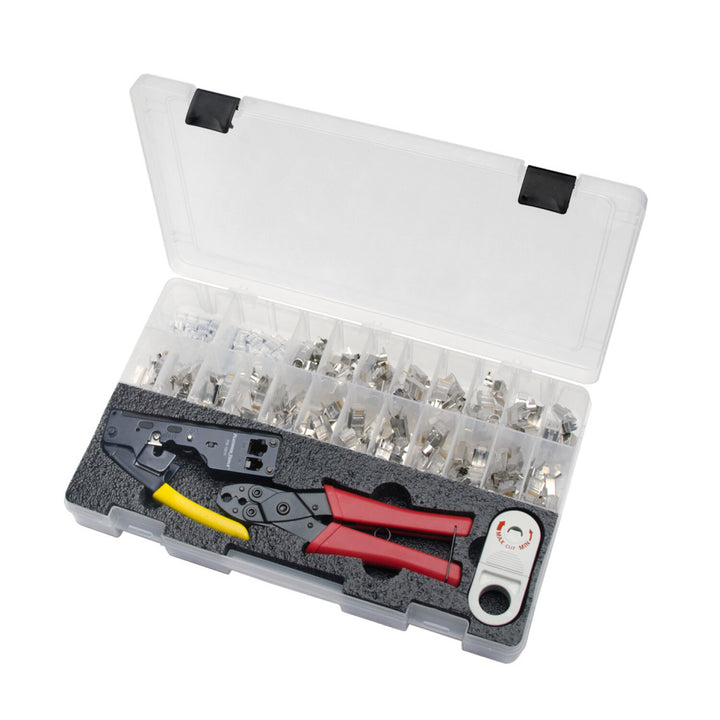Platinum Tools 90170 Tele-TitanXg Termination Kit — Standard RJ45s, Basic Installation, Includes Plastic Case