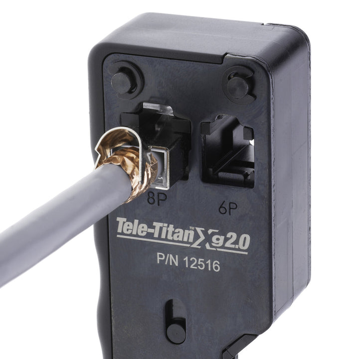 Platinum Tools 12517C Tele-TitanXg 2.0 Crimp Tool for Modular RJ45 CAT6A Connectors Combo Kit — Includes 10pcs CAT6A connectors