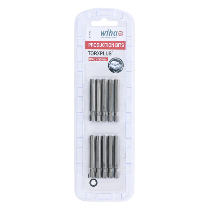 Wiha Tools 74636 TORX Plus Power Bit, IP40 x 50 mm, 10 Pk.