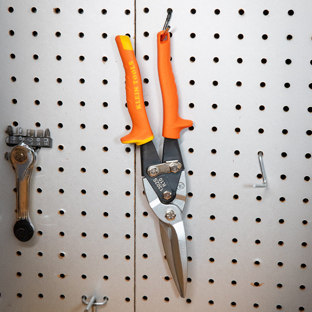 Klein Tools 1302S Long Cut Aviation Snips, Straight