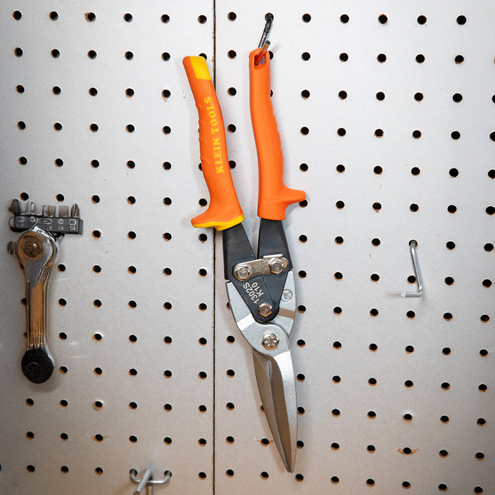 Klein Tools 1302S Long Cut Aviation Snips, Straight