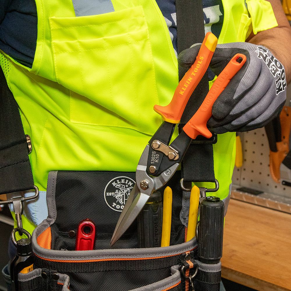 Klein Tools 1302S Long Cut Aviation Snips, Straight