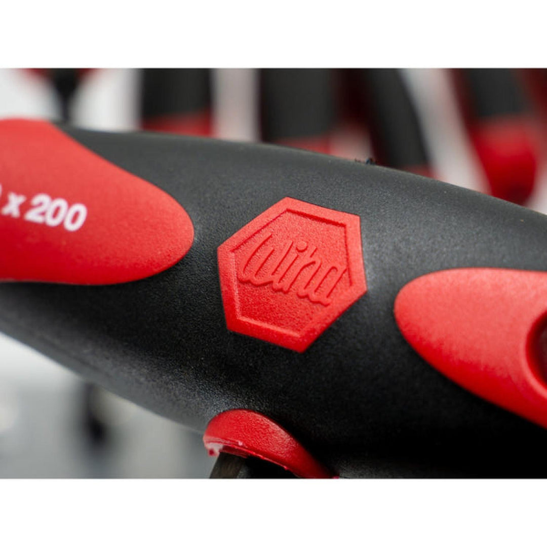 Wiha Tools 33489 Soft Grip Dual Drive Ball End Hex Metric Black Finish T-Handle Drivers, 8 Pc. Set in Metal Stand