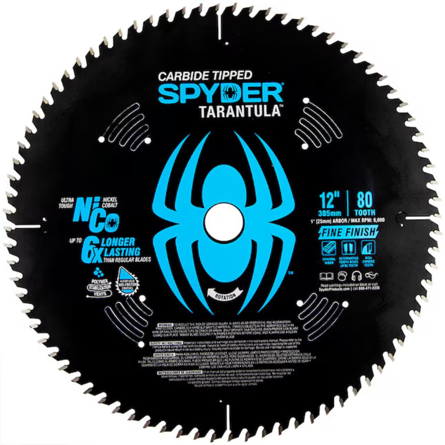 Spyder 13015 Fine 12-in 80 -Tooth Fine Finish Tungsten carbide-tipped ...