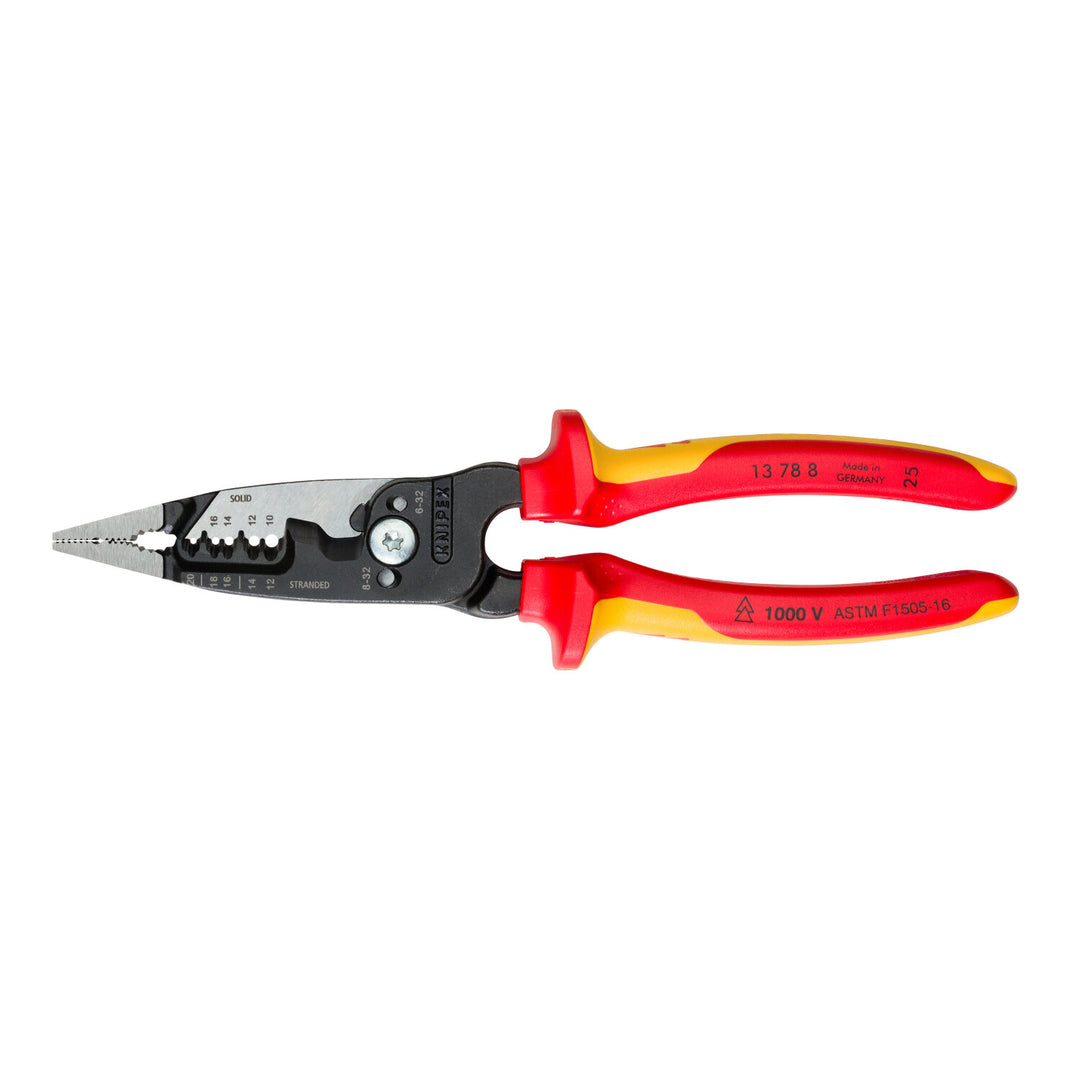 Knipex 13 78 8 SBA 8" Forged Wire Stripper 20-10 AWG, 1000V Insulated