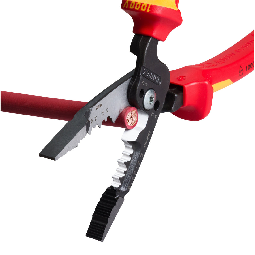 Knipex 13 78 8 SBA 8" Forged Wire Stripper 20-10 AWG, 1000V Insulated