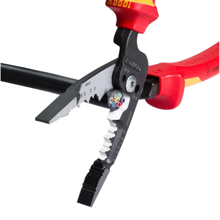 Knipex 13 78 8 SBA 8" Forged Wire Stripper 20-10 AWG, 1000V Insulated