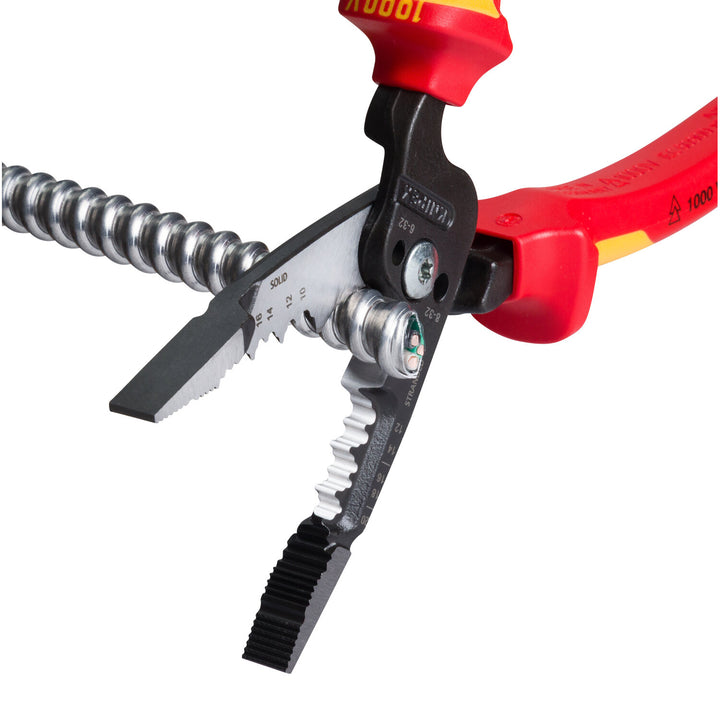 Knipex 13 78 8 SBA 8" Forged Wire Stripper 20-10 AWG, 1000V Insulated