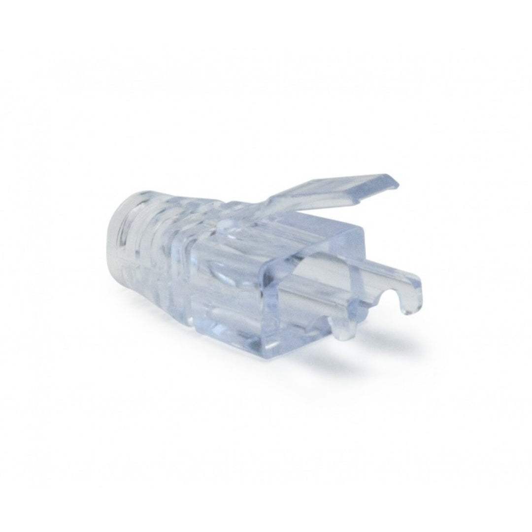 Platinum Tools 202035J Strain Reliefs for EZ-RJ45 Pass-Through RJ45 Connectors, CAT5E, Clear 100pcs in Jar