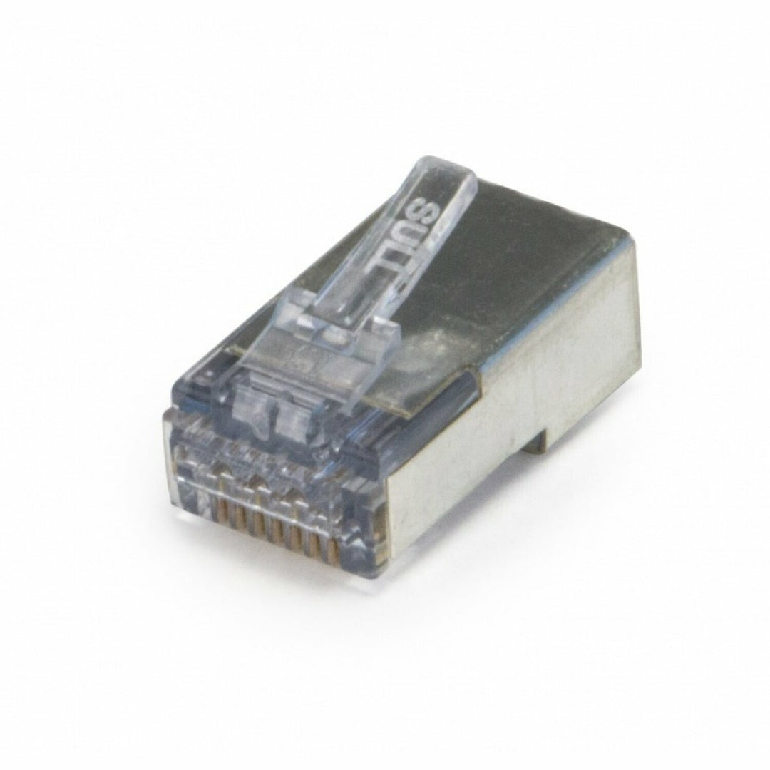 Platinum Tools 202051J ezEX-RJ45(44) Pass-Through RJ45 Connectors, CAT6 Shielded with External Ground - 50pcs in Jar