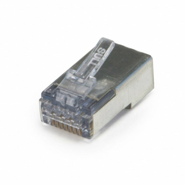 Platinum Tools 202051J ezEX-RJ45(44) Pass-Through RJ45 Connectors, CAT6 Shielded with External Ground - 50pcs in Jar