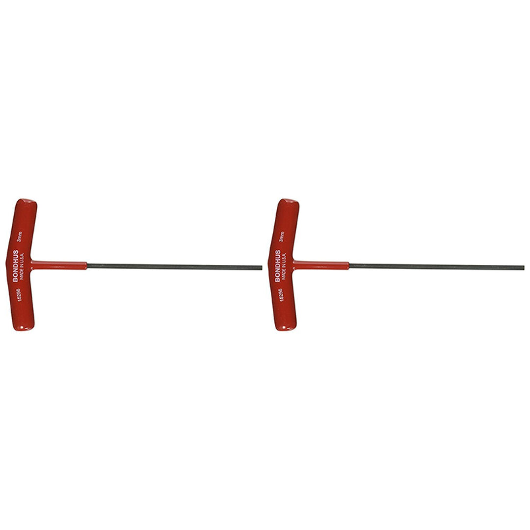 Bondhus 15256 3 mm Hex T-Handle 6 inch Length with ProGuard Finish, 2 Piece