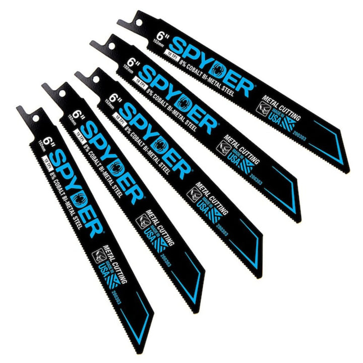Spyder 200303 Black Series Bi-metal 6-in 18 TPI Wood/Metal cutting Demolition Reciprocating Saw Blade 5 -Pack