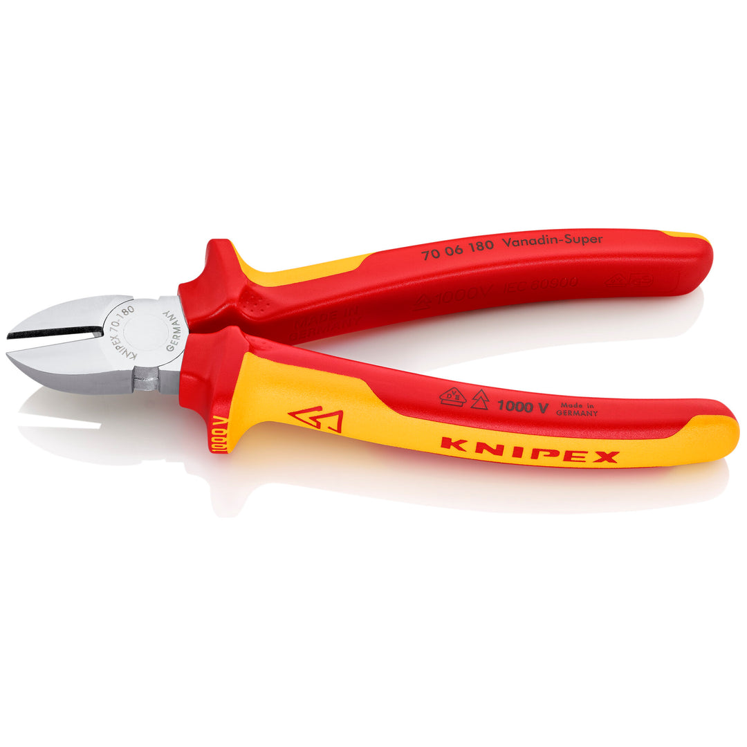 Knipex 70 06 180 7 1/4" Diagonal Cutters-1000V Insulated