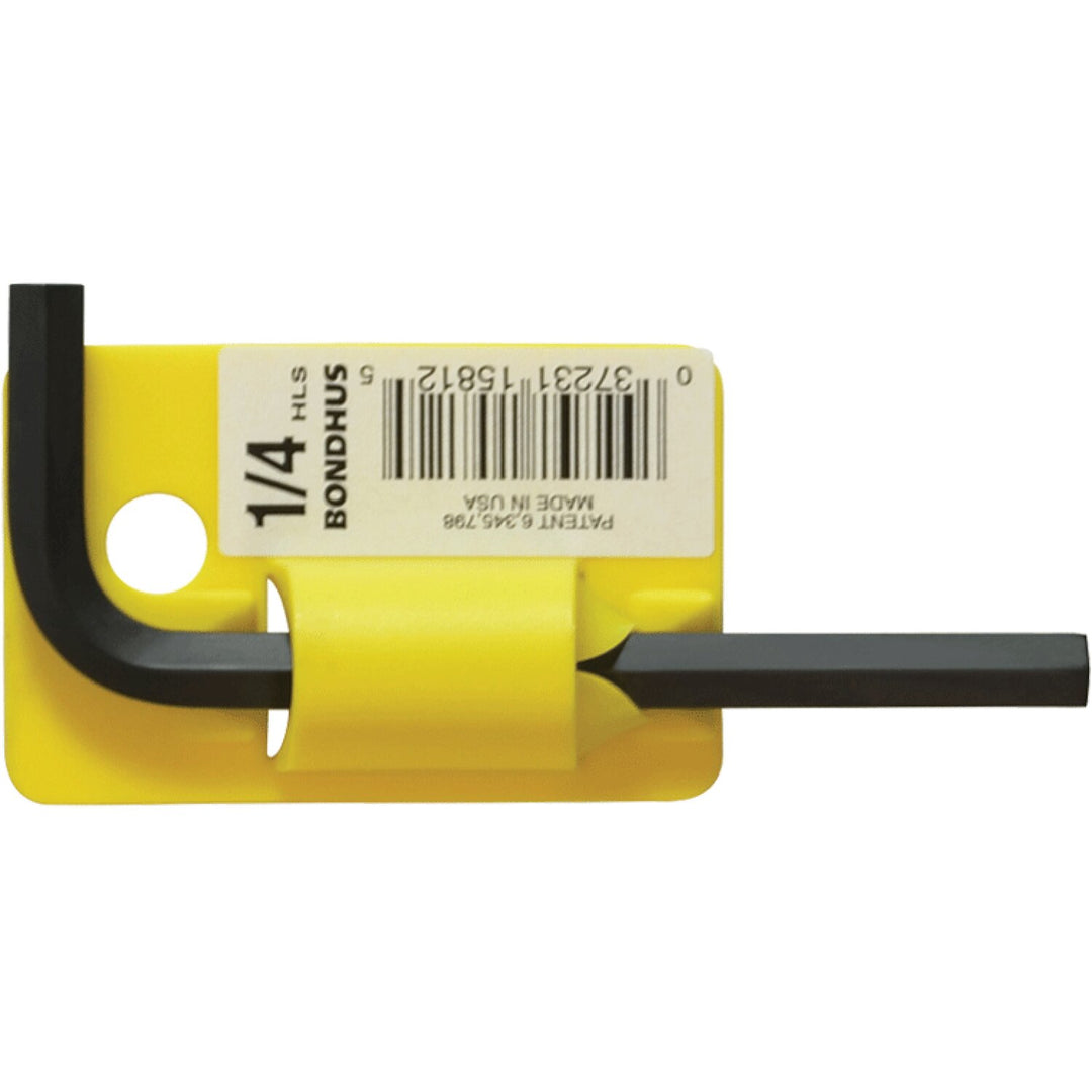 Bondhus 13812 1/4" x 3.3" Hex Tip Key L-Key ProGuard Finish and Short Arm, 50 Pack