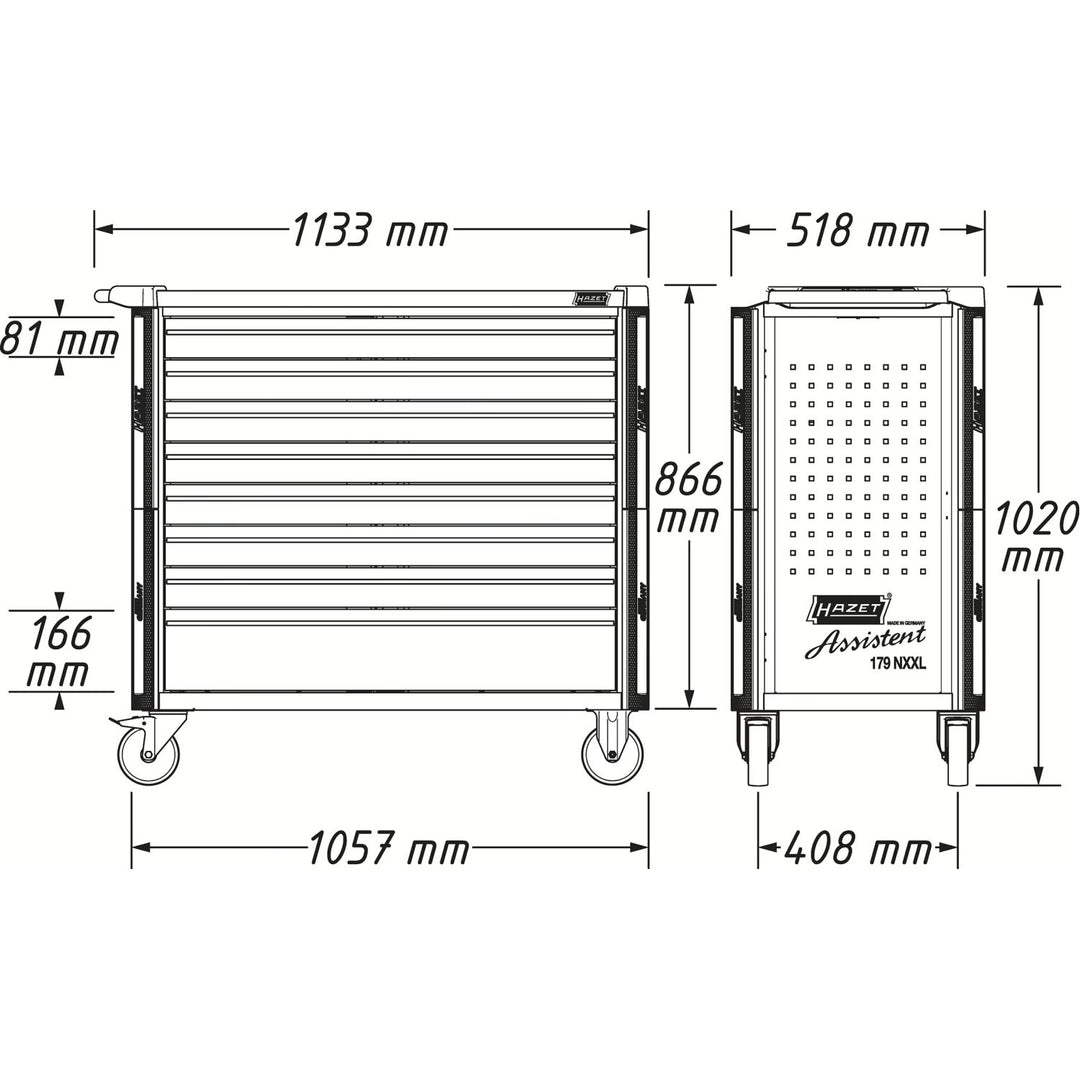Hazet 179NXXL-8/378 Tool trolley assortment