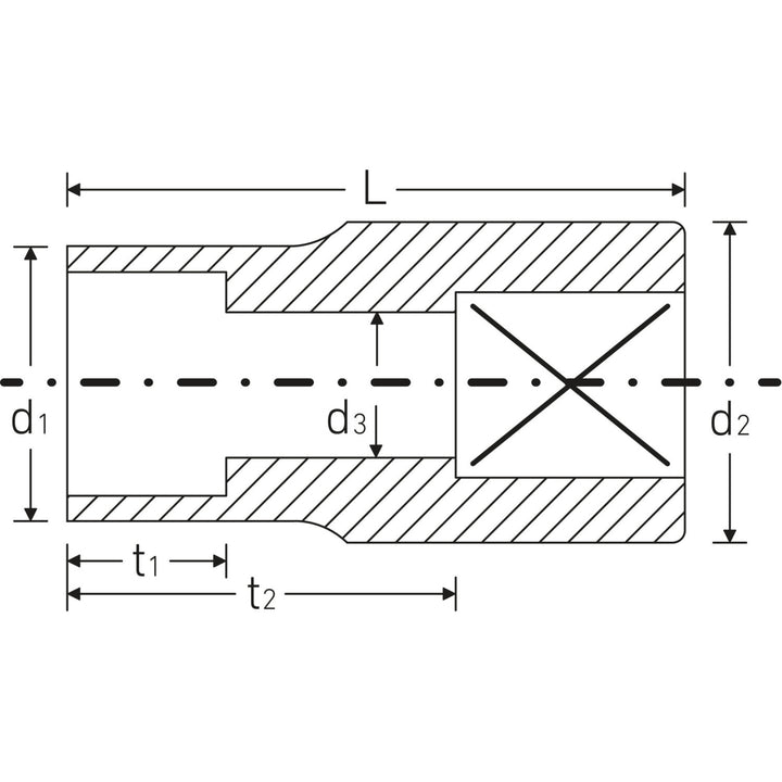 Stahlwille 03012024 50aPSP 1/2" Socket Spline-drive, SP12