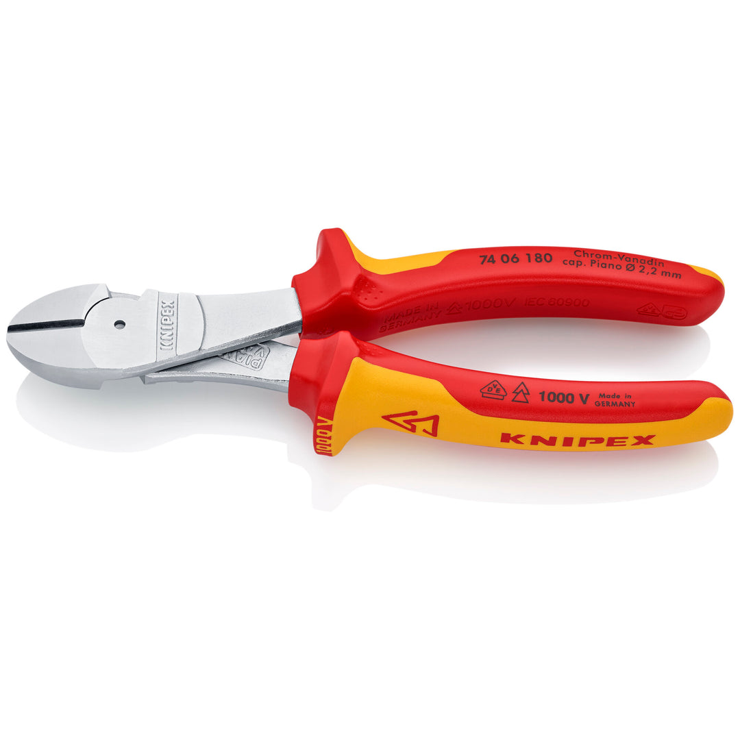 Knipex 74 06 180 7 1/4" High Leverage Diagonal Cutters-1000V Insulated