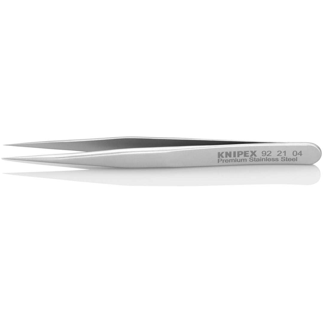 Knipex 92 21 04 3 1/2" Premium Stainless Steel Gripping Tweezers-Needle-Point Tips
