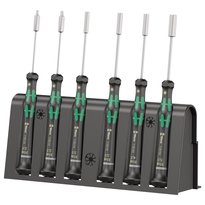 Wera 2069/6 Screwdriver set and rack for electronic applications, 6 pieces