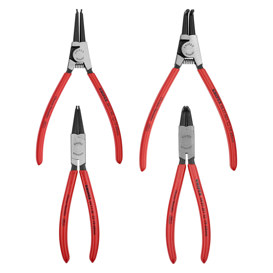 Knipex 00 19 56 4 Pc Snap Ring Pliers Set in Tool Roll