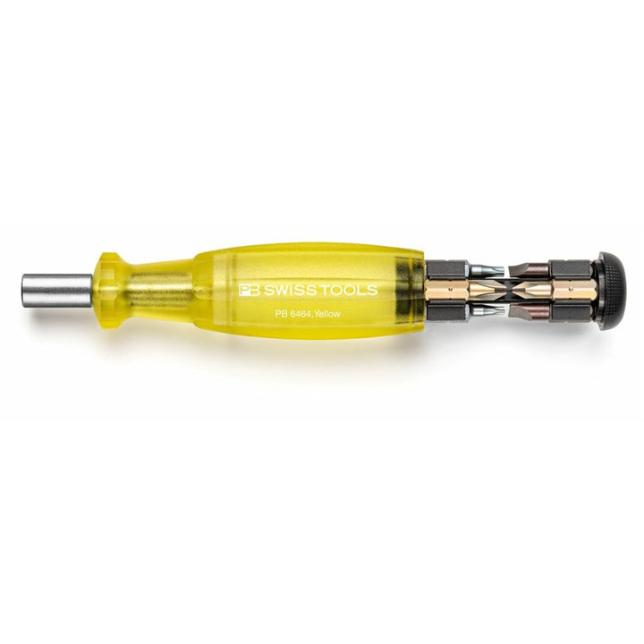 PB Swiss PB 6464.Yellow Bit Holding Screwdriver with Magazine, Slotted, Phillips, TORX®, 9 Pcs
