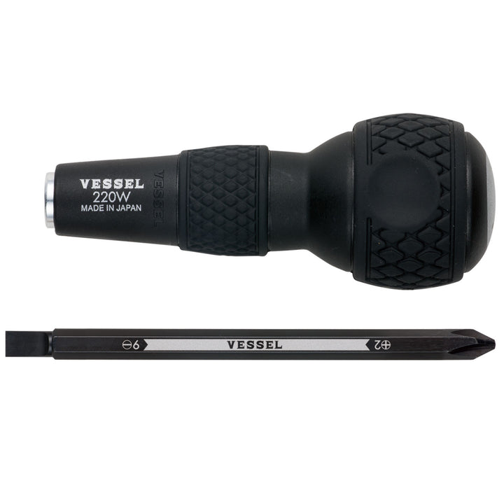 Vessel 220W62 BALL GRIP Interchangeable Screwdriver PH2/Slotted6