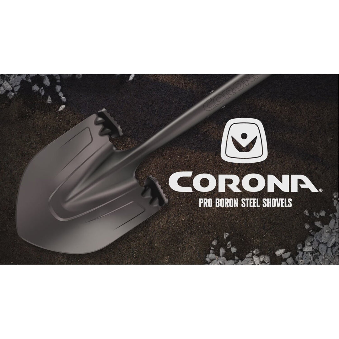 Corona SS16020 Boron Steel 14-Gauge Square Point Shovel, Fiberglass Handle