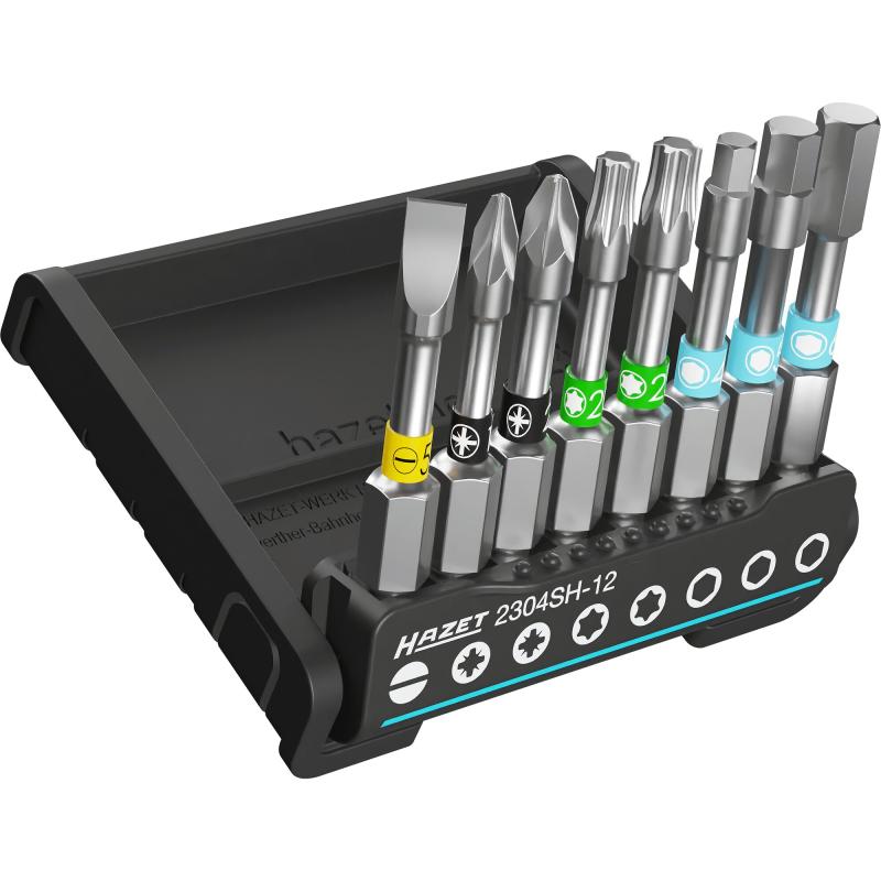 Hazet 2304SH-12 SmartHolder Hex/PZ/TORX®/Slotted Bit Set, Long, 8